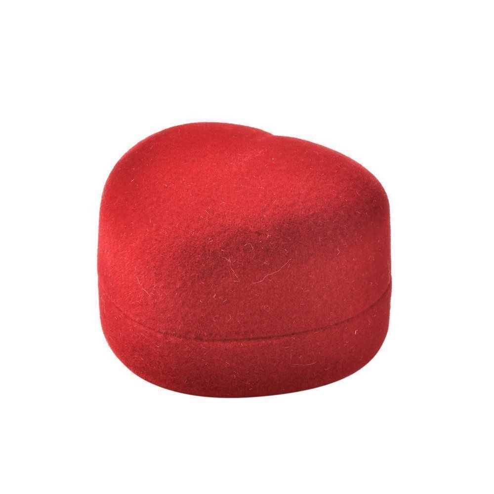 Heart Shape Velvet Jewelry Gift Box Red
